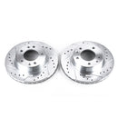 PowerStop Evolution Drilled Slotted Rotors Pair Front For Mazda RX-7
