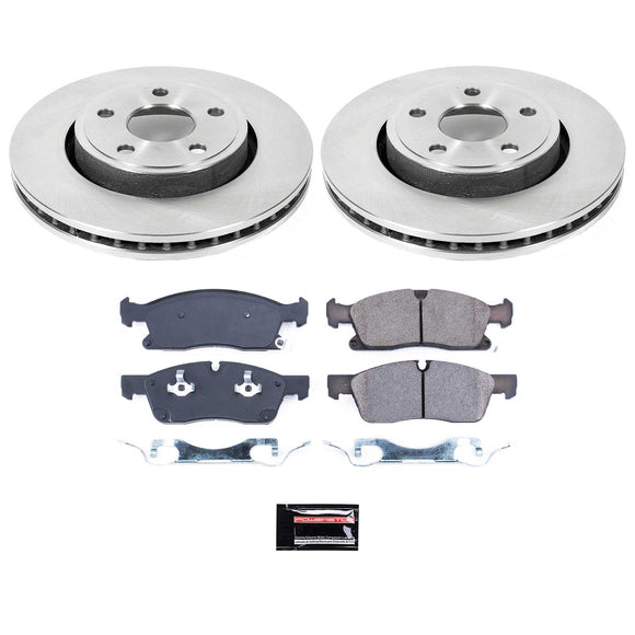 PowerStop OE Stock Replacement Low-Dust Ceramic Brake Pad and Rotor Kit