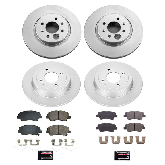 PowerStop Genuine Geomet Coated Rotor and Low-Dust Ceramic Brake Pad Kit