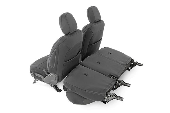 Rough Country Seat Covers Front and Rear For Jeep Wrangler 18-23