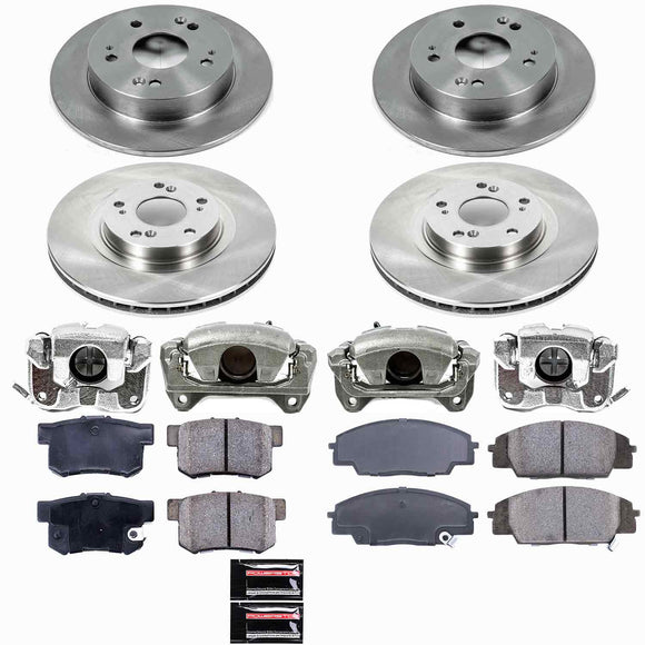 PowerStop OE Stock Replacement Low-Dust Ceramic Brake Pad, Rotor and Caliper Kit