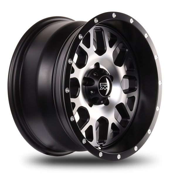 17x9 Mudder Trucker MT859 Mutiny Black Machined 5x127 5x5 ET-12 Wheel Rim