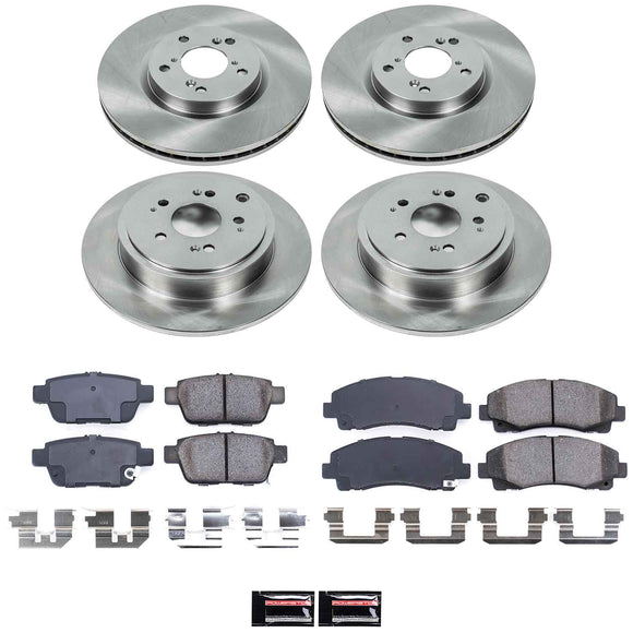 PowerStop OE Stock Replacement Low-Dust Ceramic Brake Pad and Rotor Kit