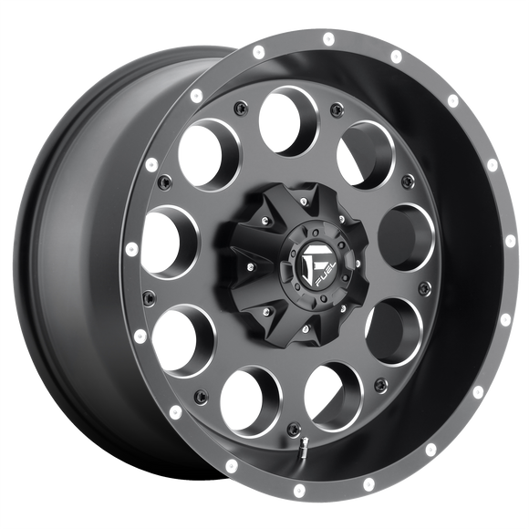 15X10 Fuel D525 REVOLVER Matte Black Milled 6X139.7 ET-43 wheel/rim