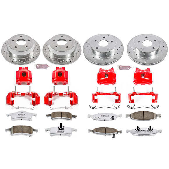 PowerStop Z26 Street Performance Ceramic Brake Pad, Drilled Slotted Rotor, and C