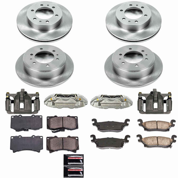 PowerStop OE Stock Replacement Low-Dust Ceramic Brake Pad, Rotor and Caliper Kit