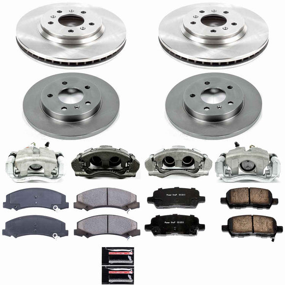 PowerStop OE Stock Replacement Low-Dust Ceramic Brake Pad, Rotor and Caliper Kit