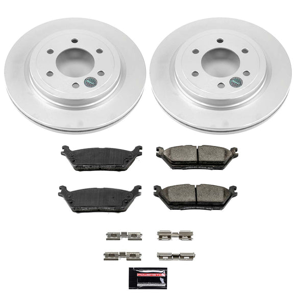 PowerStop Genuine Geomet Coated Rotor and Low-Dust Ceramic Brake Pad Kit