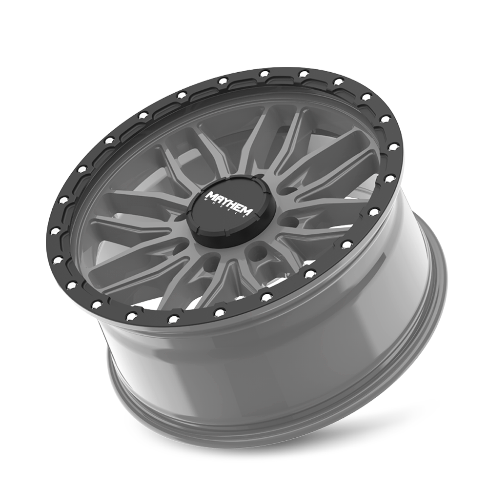 20x9 Mayhem Vector Matte Gunmetal Black Lip 8x165.1 ET18 CB125.2 Wheel ...