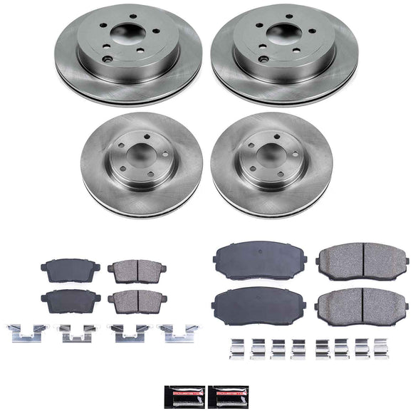 PowerStop OE Stock Replacement Low-Dust Ceramic Brake Pad and Rotor Kit