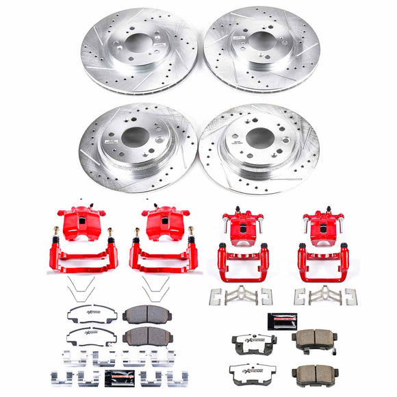 PowerStop Z26 Street Performance Ceramic Brake Pad, Drilled Slotted Rotor, and C