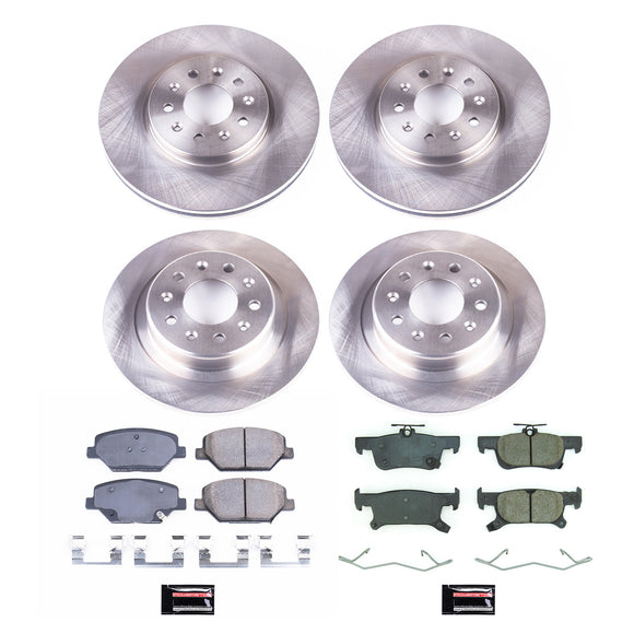 PowerStop OE Stock Replacement Low-Dust Ceramic Brake Pad and Rotor Kit