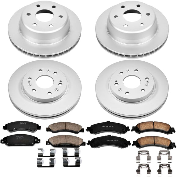 PowerStop Genuine Geomet Coated Rotor and Low-Dust Ceramic Brake Pad Kit