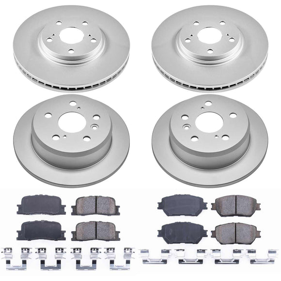 PowerStop Genuine Geomet Coated Rotor and Low-Dust Ceramic Brake Pad Kit