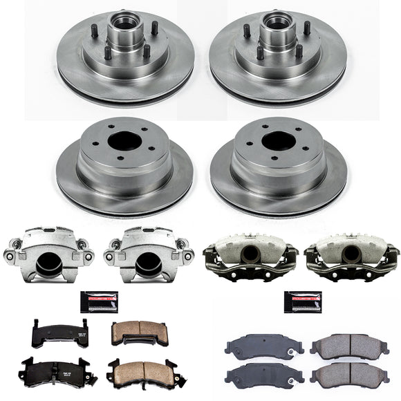 PowerStop OE Stock Replacement Low-Dust Ceramic Brake Pad, Rotor and Caliper Kit
