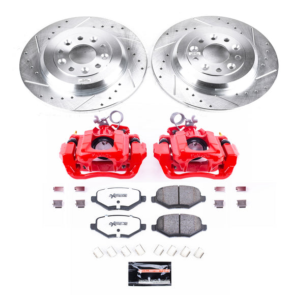 PowerStop Z36 Truck and SUV Ceramic Brake Pad, Drilled & Slotted Rotor, and Cali