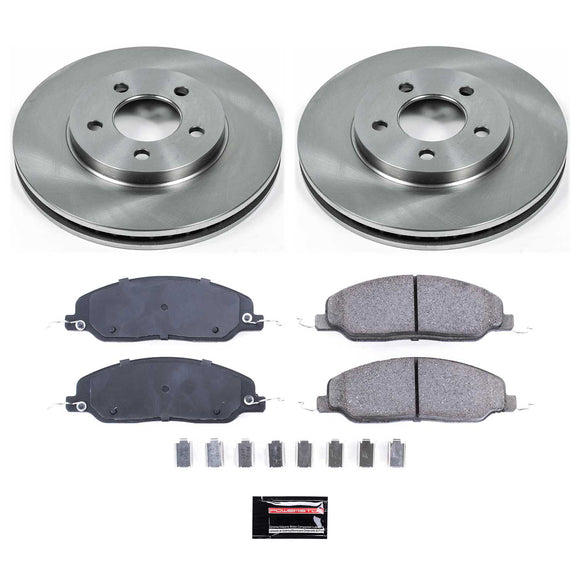 PowerStop OE Stock Replacement Low-Dust Ceramic Brake Pad and Rotor Kit