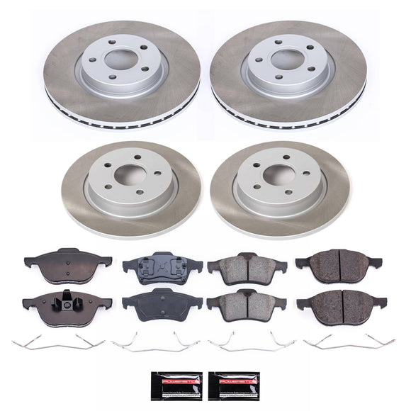 PowerStop Semi-Coated Rotor and Low-Dust Ceramic Brake Pad Kit