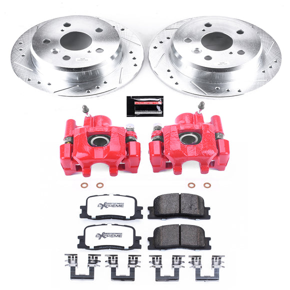 PowerStop Z36 Truck and SUV Ceramic Brake Pad, Drilled & Slotted Rotor, and Cali