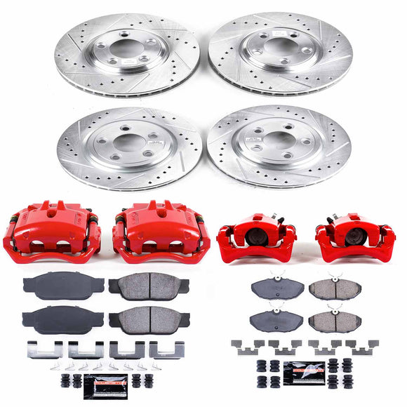 PowerStop Z23 Daily Driver Carbon-Fiber Ceramic Pads Drilled & Slotted Rotor & C