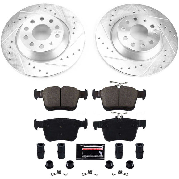 PowerStop Z23 Daily Driver Carbon-Fiber Ceramic Brake Pad and Drilled & Slotted