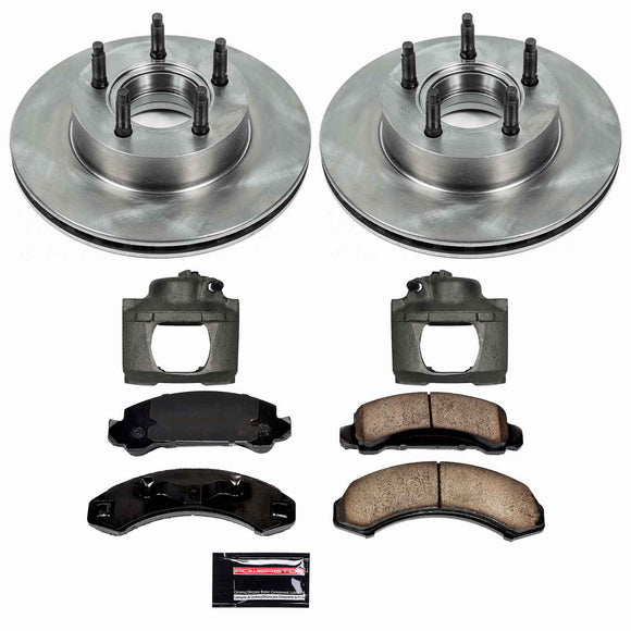 PowerStop OE Stock Replacement Low-Dust Ceramic Brake Pad, Rotor and Caliper Kit