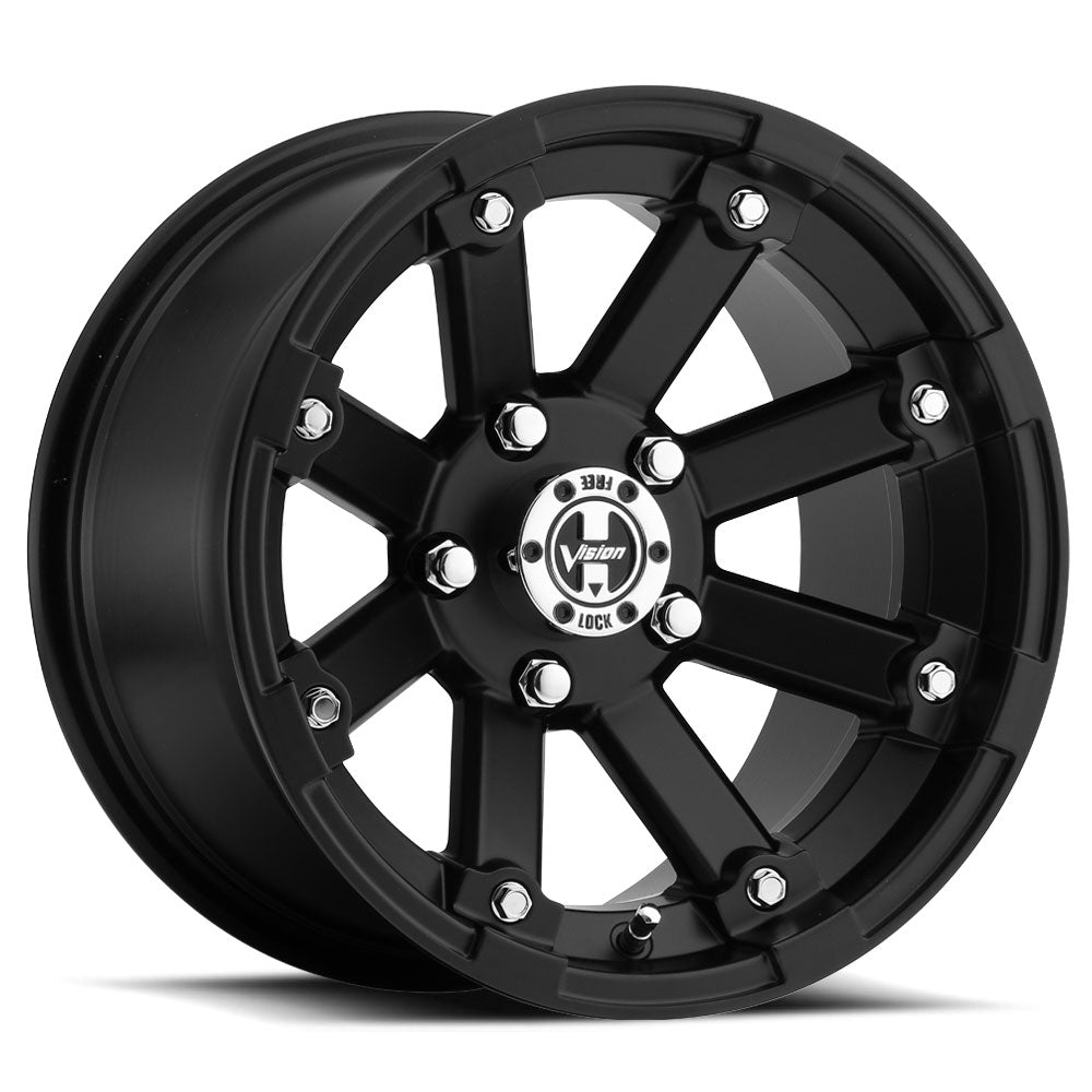 14x7 Vision 393 Lockout Matte Black 5x114.3 5x4.5 ET2.5 Wheel Rim