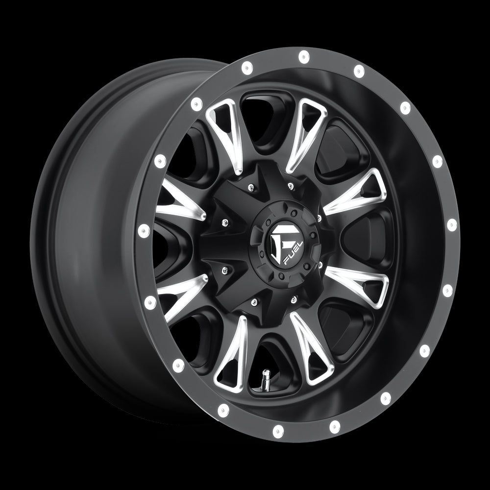 17X6.5 Fuel D513 THROTTLE Matte Black Milled 8X165.1 ET129 wheel/rim