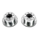 PowerStop Evolution Drilled Slotted Rotors Pair Rear For Chevy Silverado 3500 HD