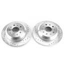 PowerStop Evolution Drilled Slotted Rotors Pair Rear For Jeep Wrangler