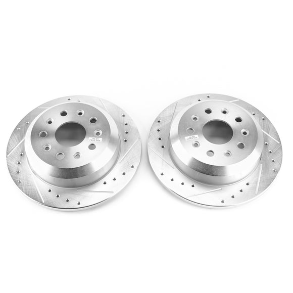 PowerStop Evolution Drilled Slotted Rotors Pair Rear For Jeep Wrangler