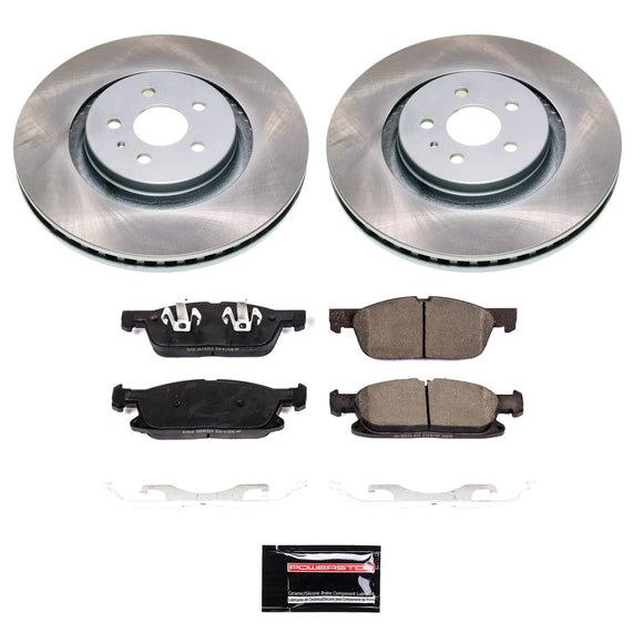 PowerStop Semi-Coated Rotor and Low-Dust Ceramic Brake Pad Kit