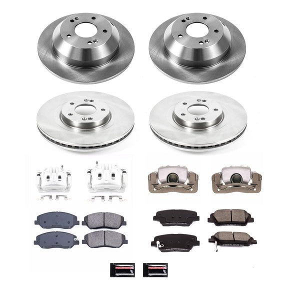 PowerStop OE Stock Replacement Low-Dust Ceramic Brake Pad, Rotor and Caliper Kit