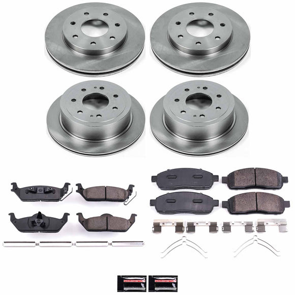 PowerStop OE Stock Replacement Low-Dust Ceramic Brake Pad and Rotor Kit