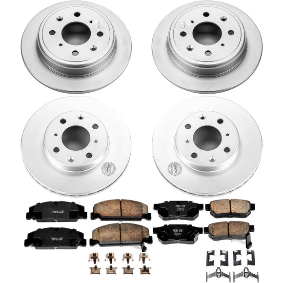 PowerStop Genuine Geomet Coated Rotor and Low-Dust Ceramic Brake Pad Kit