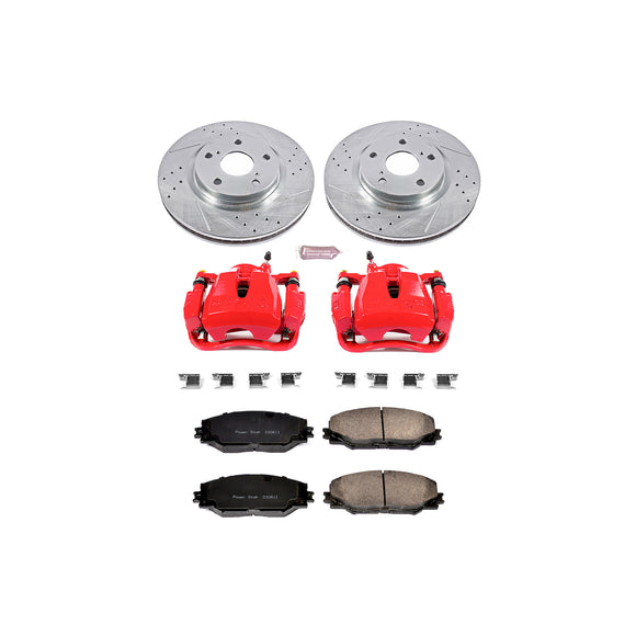 PowerStop Z23 Daily Driver Carbon-Fiber Ceramic Pads Drilled & Slotted Rotor & C