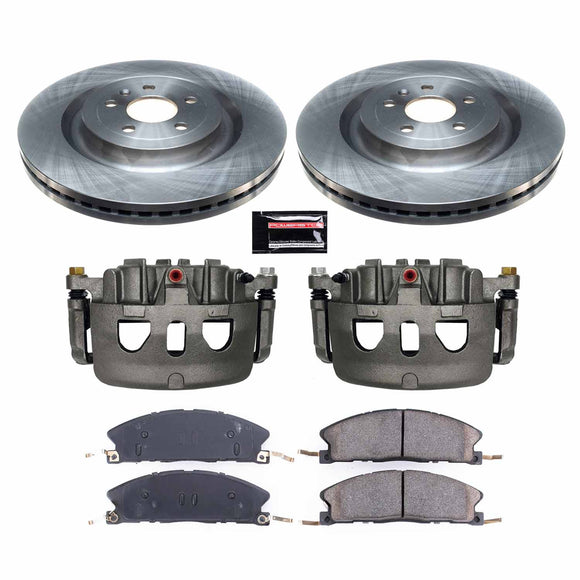 PowerStop OE Stock Replacement Low-Dust Ceramic Brake Pad, Rotor and Caliper Kit