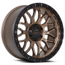 17x9 Lock Off-Road Combat Matte Bronze Matte Black Ring 6x139.7 ET-12 Wheel