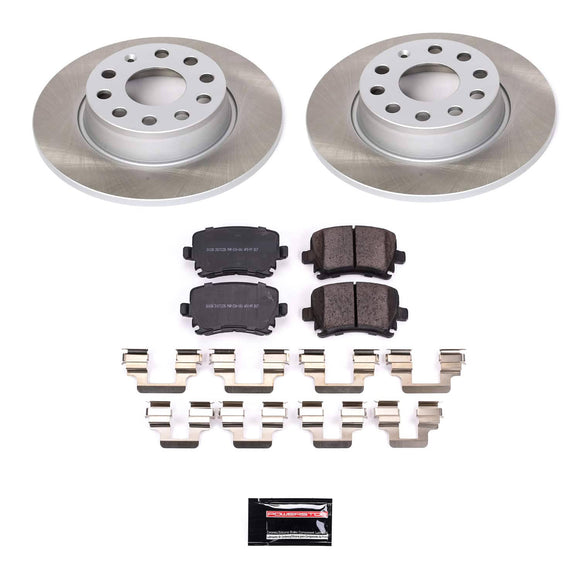 PowerStop Semi-Coated Rotor and Low-Dust Ceramic Brake Pad Kit