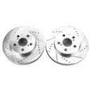 PowerStop Evolution Drilled Slotted Rotors Pair Front For Toyota Prius