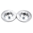 PowerStop Evolution Drilled Slotted Rotors Pair Front For BMW 540i