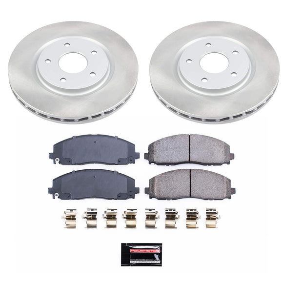 PowerStop Semi-Coated Rotor and Low-Dust Ceramic Brake Pad Kit