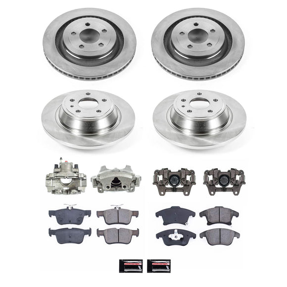 PowerStop OE Stock Replacement Low-Dust Ceramic Brake Pad, Rotor and Caliper Kit