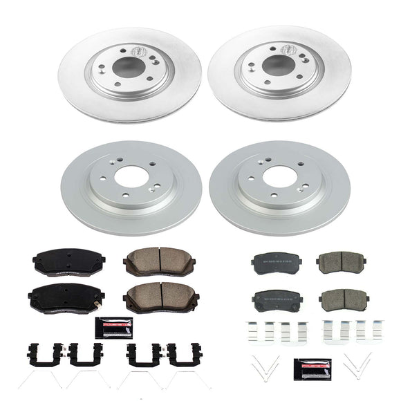 PowerStop Genuine Geomet Coated Rotor and Low-Dust Ceramic Brake Pad Kit