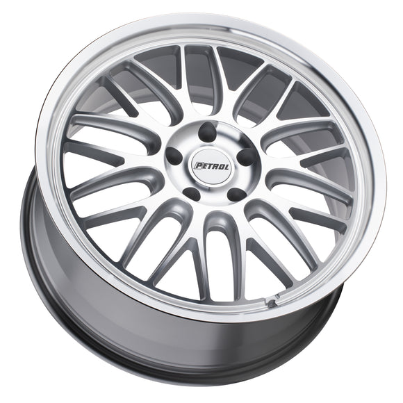 19x8 Petrol P4C Silver With Machined Face And Lip 5x108 ET40 CB72.1 Wheel Rim