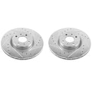 PowerStop Evolution Drilled Slotted Rotors Pair Front For Fiat 500