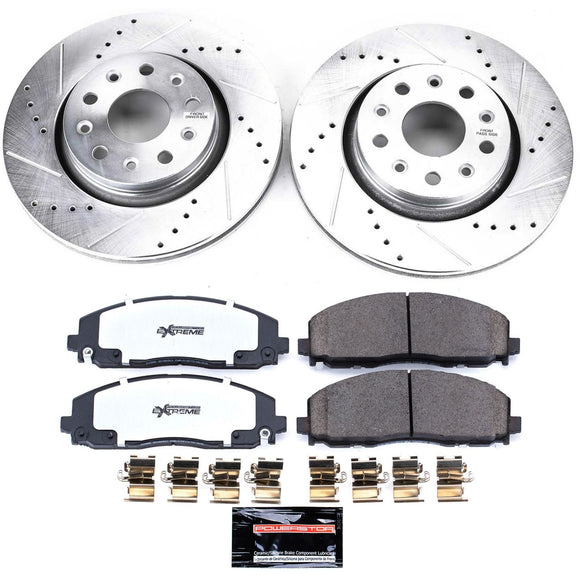 PowerStop Z36 Carbon-Fiber Ceramic Brake Pad with Drilled and Slotted Rotor Kit