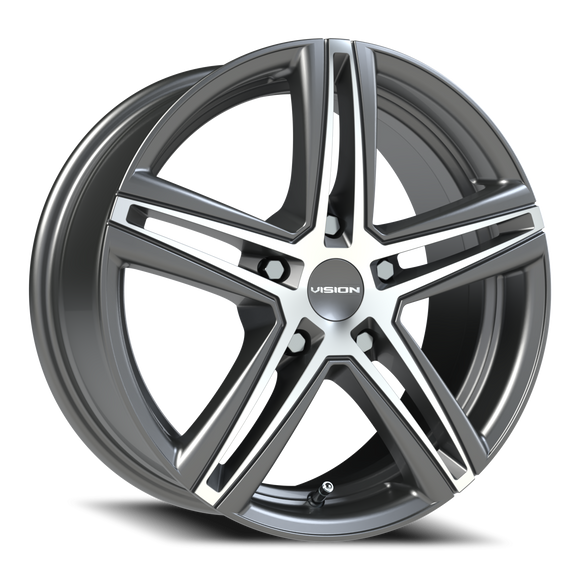 16X7 Vision 640 Nitrous Gunmetal Machined Face Wheel 5x114.3 5x4.5 ET40 CB73.1
