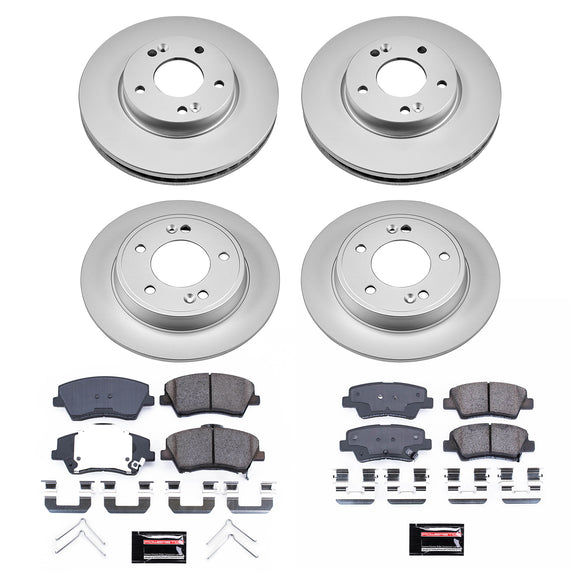 PowerStop Genuine Geomet Coated Rotor and Low-Dust Ceramic Brake Pad Kit