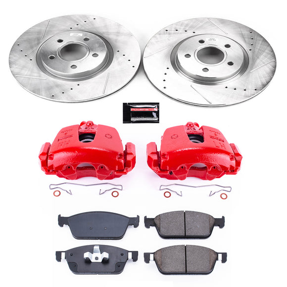 PowerStop Z23 Daily Driver Carbon-Fiber Ceramic Pads Drilled & Slotted Rotor & C